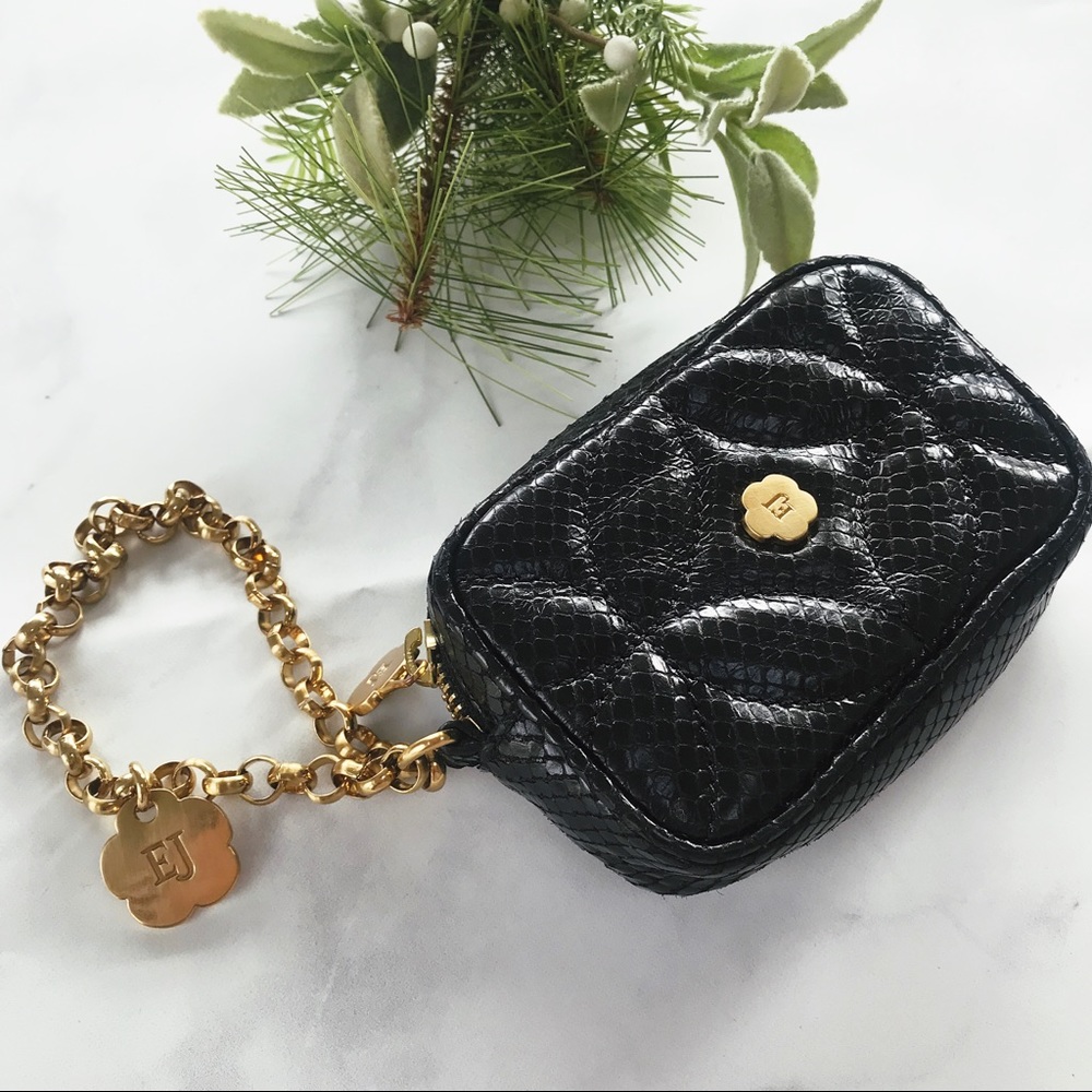 Eric Javits Python Leather Wristlet - image 1